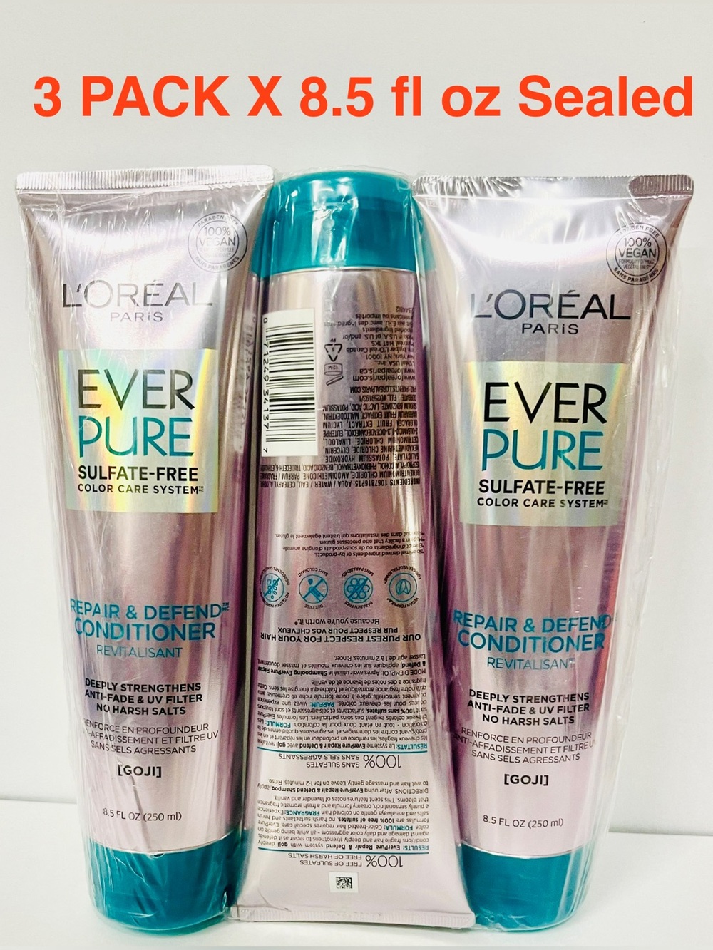 L'Oreal Paris EverPure Repair & Defend  Conditioner GOJI Sulfate-Free (3 PACK)